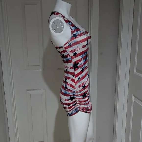 VENUS Red and Blue Star Striped Tank Top - Picture 3 of 7